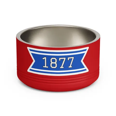 Jackson State 1877 Blue & White Split Pet Bowl — front view