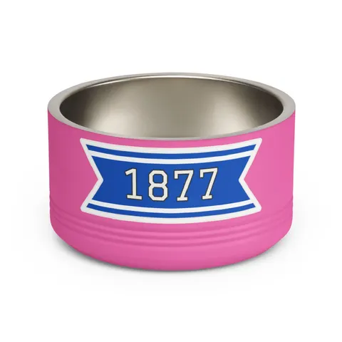 Jackson State 1877 Blue & White Split Pet Bowl — front view