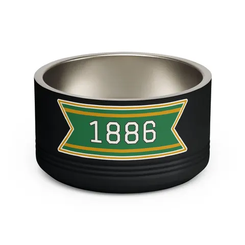 Kentucky State 1886 Green & Gold Pet Bowl — front view