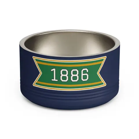 Kentucky State 1886 Green & Gold Pet Bowl — front view
