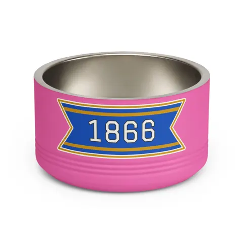 Lincoln (MO) 1866 Blue & Gold Pet Bowl — front view