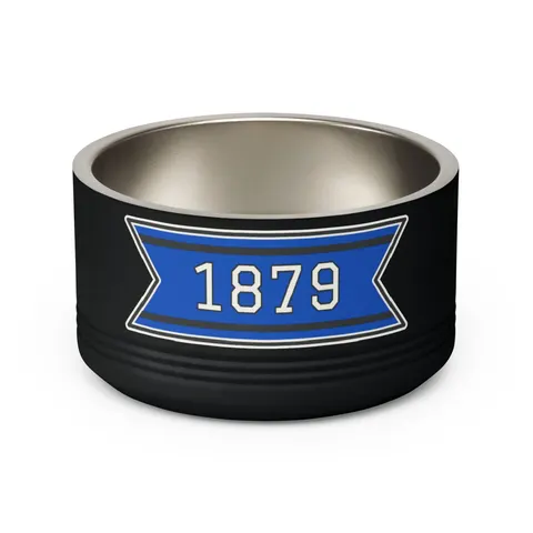 Livingstone 1879 Blue & Black Pet Bowl — back view