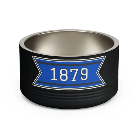 Livingstone 1879 Blue & Black Pet Bowl — front view