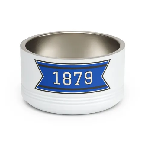 Livingstone 1879 Blue & Black Pet Bowl — front view