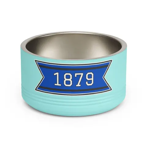 Livingstone 1879 Blue & Black Pet Bowl — front view