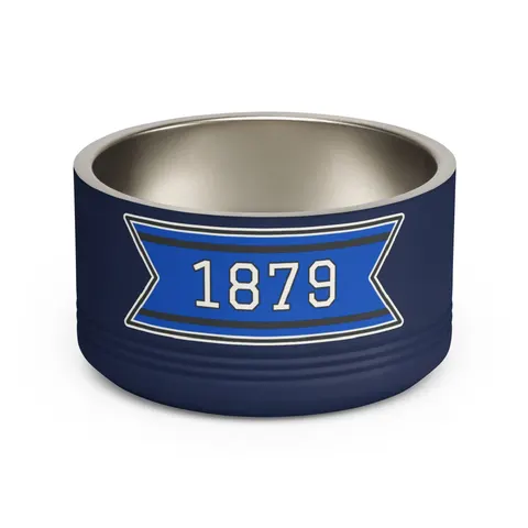 Livingstone 1879 Blue & Black Pet Bowl — front view