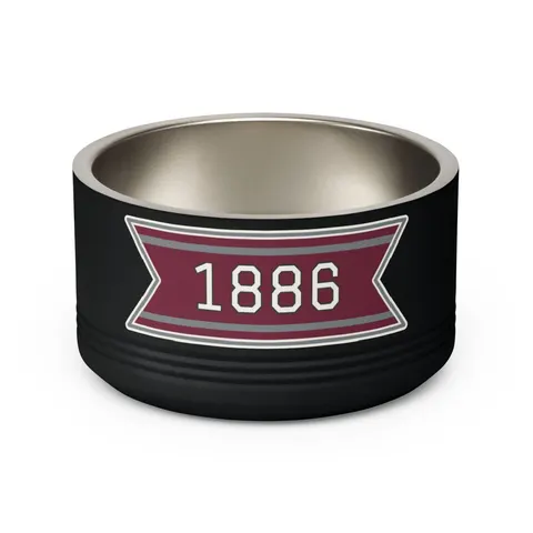 UMES 1886 Maroon & Grey Pet Bowl — back view