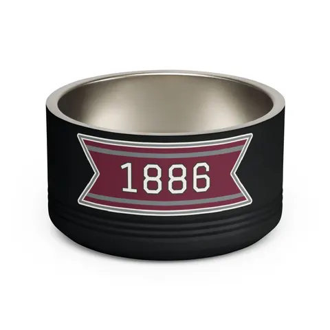 UMES 1886 Maroon & Grey Pet Bowl — front view