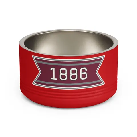 UMES 1886 Maroon & Grey Pet Bowl — front view