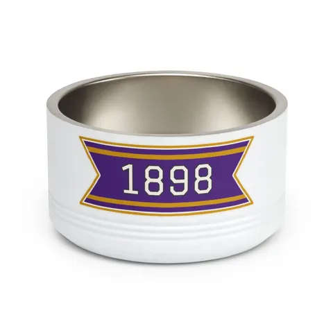 Miles 1898 Purple & Gold Pet Bowl — front view