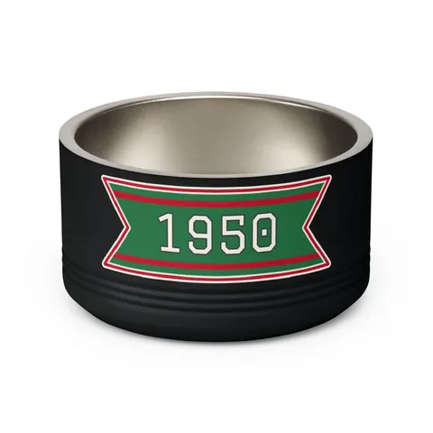 Mississippi Valley State 1950 Green & Red Pet Bowl — back view
