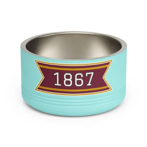 Morehouse 1867 Maroon & Gold Classic Pet Bowl — front view