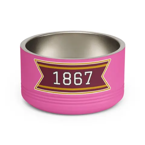 Morehouse 1867 Maroon & Gold Classic Pet Bowl — front view