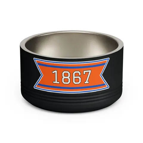 Morgan State 1867 Orange & Royal Pet Bowl — front view