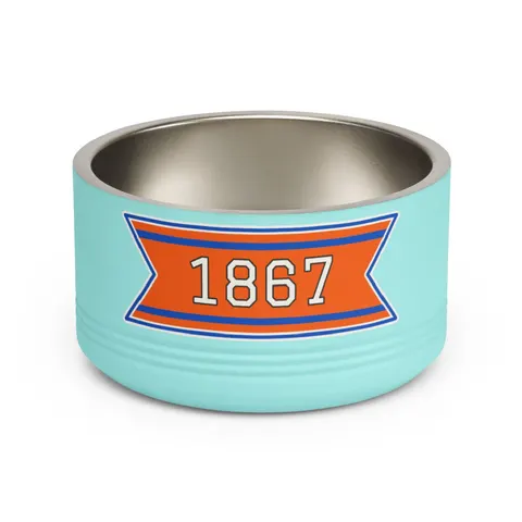 Morgan State 1867 Orange & Royal Pet Bowl — front view