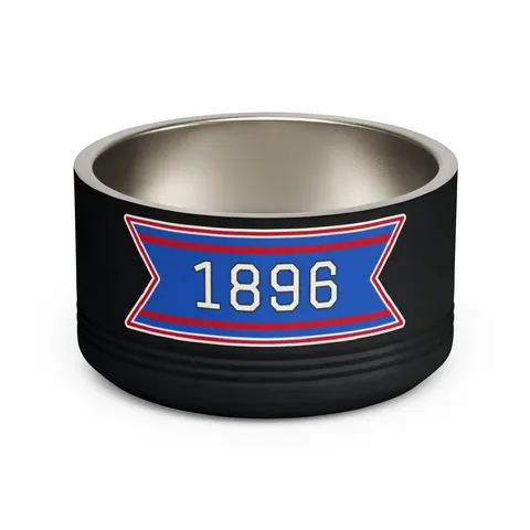 SC State 1896 Garnet & Blue Pet Bowl — front view