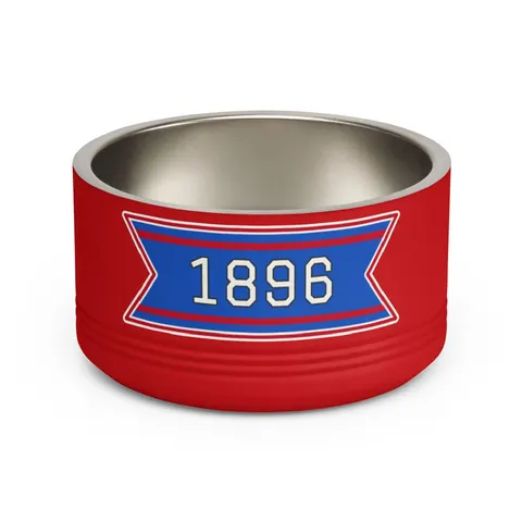SC State 1896 Garnet & Blue Pet Bowl — front view