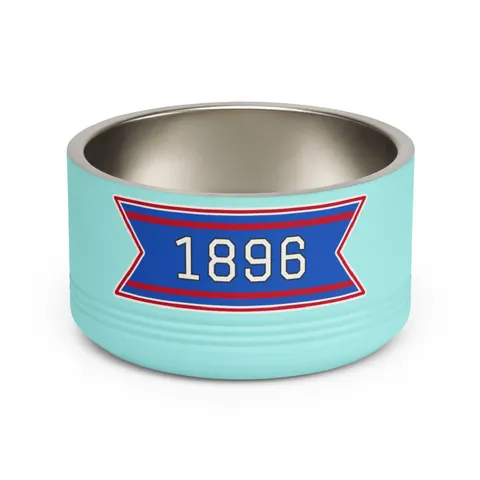 SC State 1896 Garnet & Blue Pet Bowl — front view