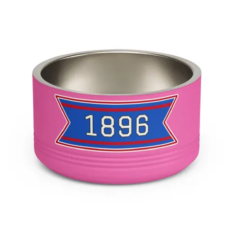 SC State 1896 Garnet & Blue Pet Bowl — front view
