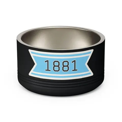 Spelman 1881 Sky Blue Elegance Pet Bowl — back view