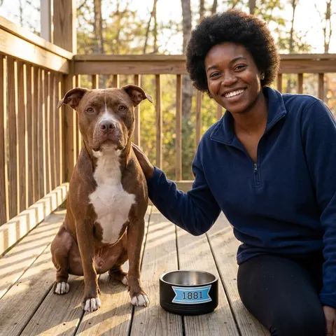 Spelman 1881 Sky Blue Elegance Pet Bowl