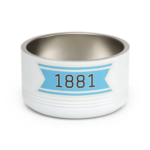 Spelman 1881 Sky Blue Elegance Pet Bowl — front view
