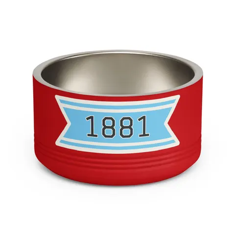 Spelman 1881 Sky Blue Elegance Pet Bowl — front view