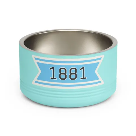 Spelman 1881 Sky Blue Elegance Pet Bowl — front view