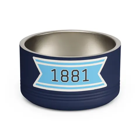 Spelman 1881 Sky Blue Elegance Pet Bowl — front view