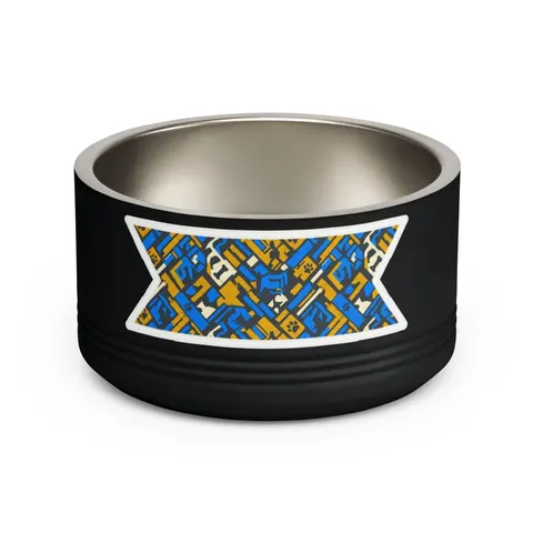 Streetwear Black/White Stencil Pet Bowl — front view