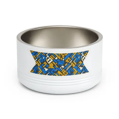 Streetwear Black/White Stencil Pet Bowl — front view