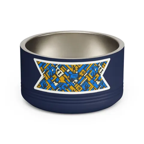 Streetwear Black/White Stencil Pet Bowl — front view