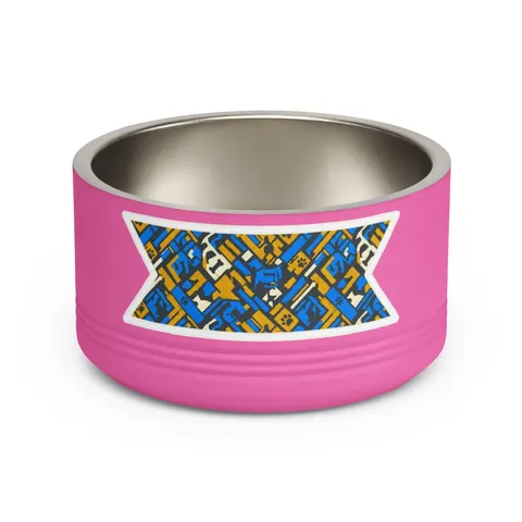 Streetwear Black/White Stencil Pet Bowl — front view