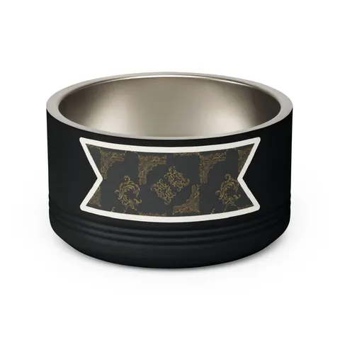 Trap Renaissance Gold Frame Pet Bowl — back view