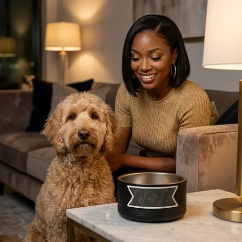 Trap Renaissance Gold Frame Pet Bowl