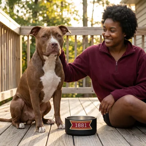 Tuskegee 1881 Crimson & Old Gold Pet Bowl