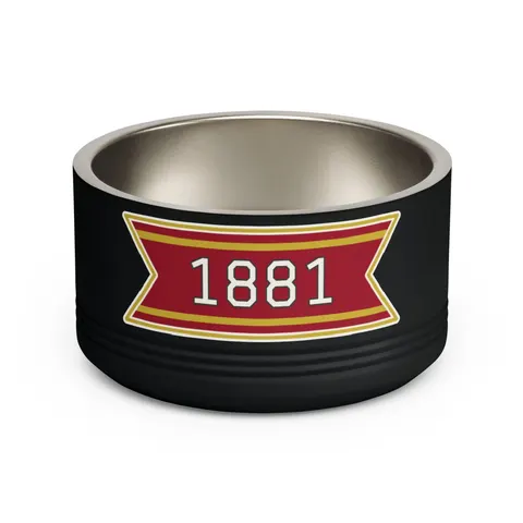 Tuskegee 1881 Crimson & Old Gold Pet Bowl — front view