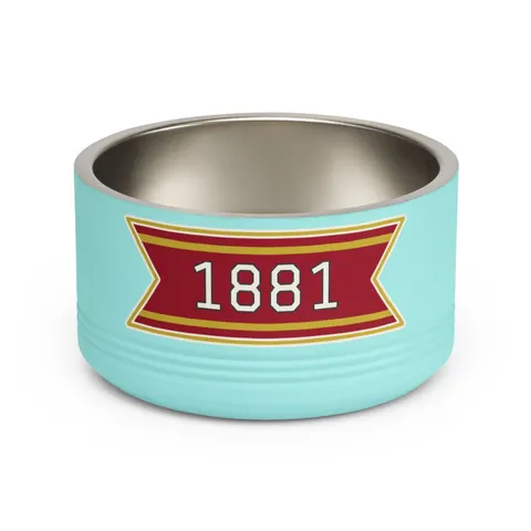 Tuskegee 1881 Crimson & Old Gold Pet Bowl — front view