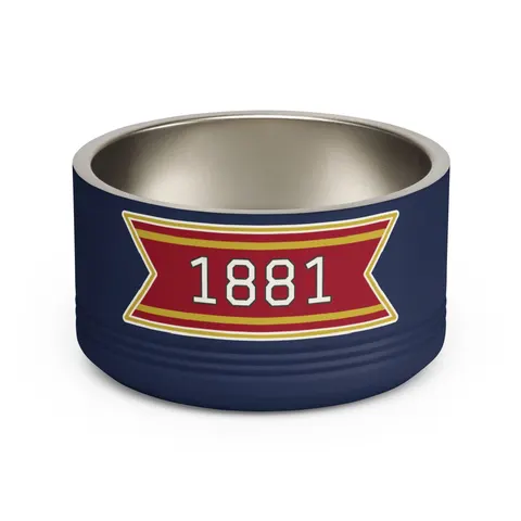 Tuskegee 1881 Crimson & Old Gold Pet Bowl — front view