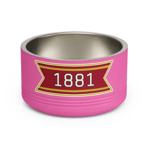 Tuskegee 1881 Crimson & Old Gold Pet Bowl — front view