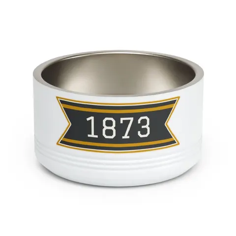 UAPB 1873 Black & Gold Arc Pattern Pet Bowl — front view