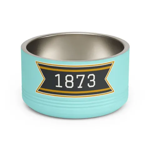 UAPB 1873 Black & Gold Arc Pattern Pet Bowl — front view