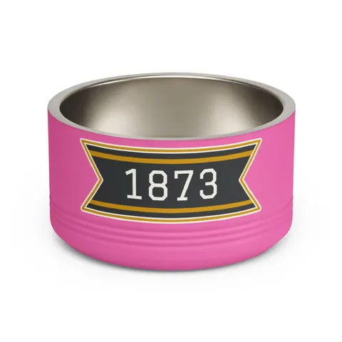 UAPB 1873 Black & Gold Arc Pattern Pet Bowl — front view