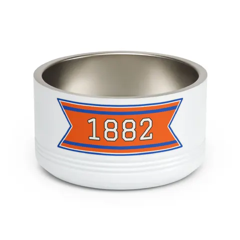 Virginia State 1882 Orange & Blue Pet Bowl — front view