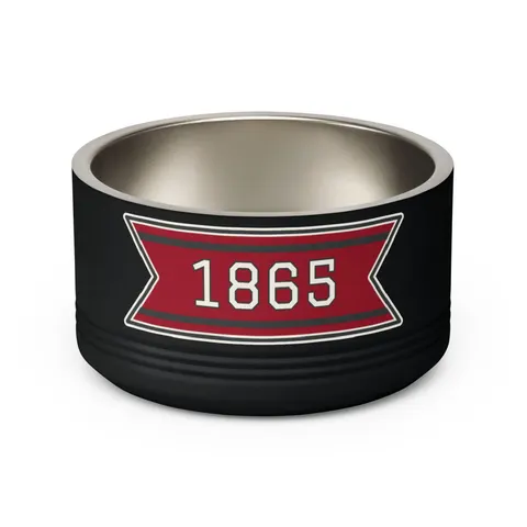 Virginia Union 1865 Crimson & Black Pet Bowl — back view