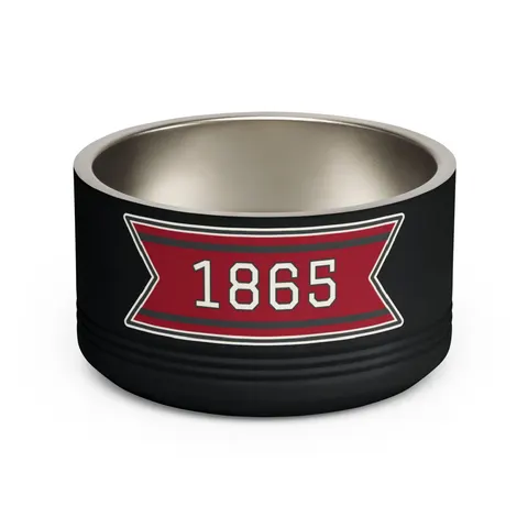 Virginia Union 1865 Crimson & Black Pet Bowl — front view