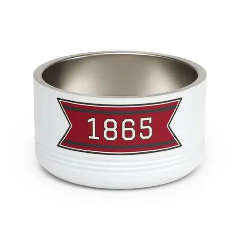 Virginia Union 1865 Crimson & Black Pet Bowl — front view