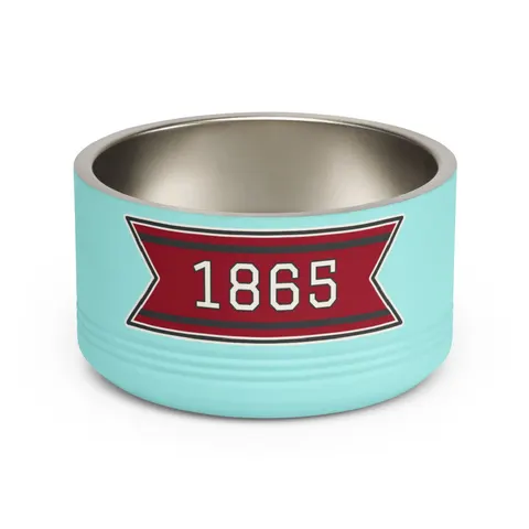 Virginia Union 1865 Crimson & Black Pet Bowl — front view