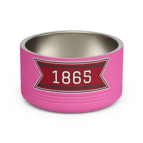 Virginia Union 1865 Crimson & Black Pet Bowl — front view