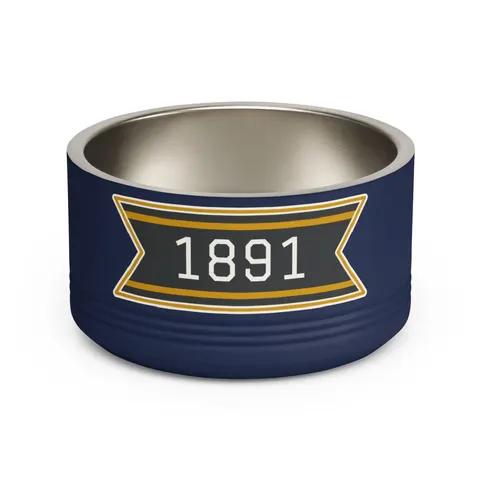 West Virginia State 1891 Black & Gold Pet Bowl — front view
